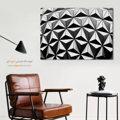 تابلو دیواری ساده و مدرن - شبکه‌ی ژئودزیک – تابلو سیاه و سفید - اسپو دکور