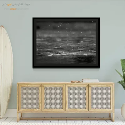 تابلو سیاه و سفید برای رستوران - رقص قطره‌ها – تابلو سیاه و سفید - اسپو دکور