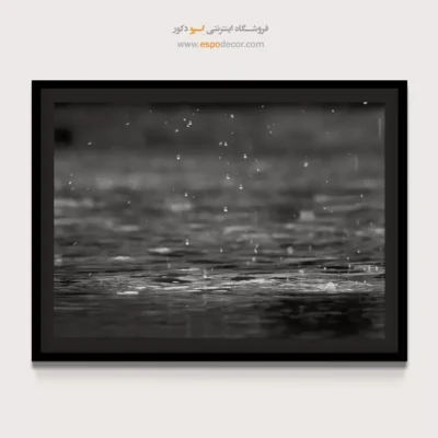 تابلو سیاه و سفید برای رستوران - رقص قطره‌ها – تابلو سیاه و سفید - اسپو دکور