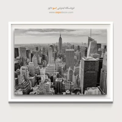 تابلو آسمانخراش منهتن - قلب منهتن – تابلو سیاه و سفید - اسپو دکور
