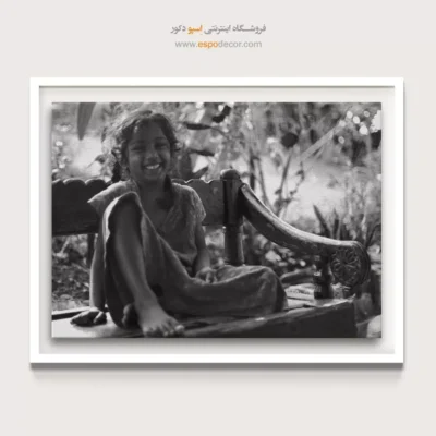 تابلو مناسب دفتر کار هنری - لبخند – تابلو سیاه و سفید - اسپو دکور