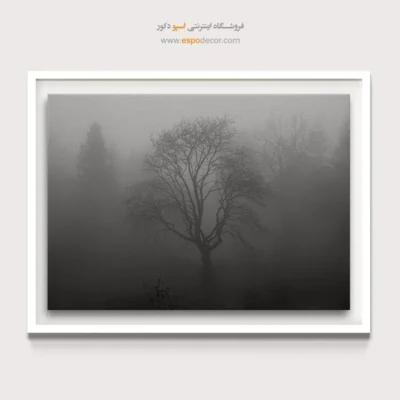 تابلو هنری برای هدیه - تندیس زمستانی – تابلو سیاه و سفید - اسپو دکور