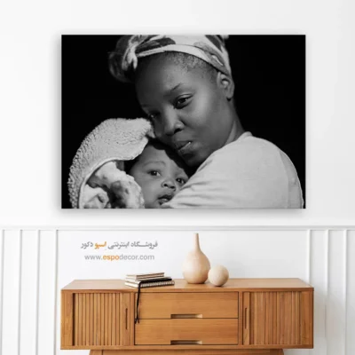 تابلو سیاه و سفید احساسی - آغوش گرم – تابلو سیاه و سفید - اسپو دکور