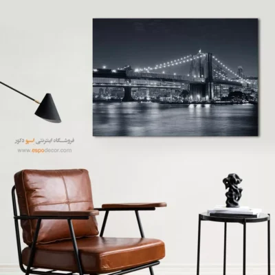 تابلو سیاه و سفید جدید - شب باشکوه بروکلین – تابلو سیاه و سفید - اسپو دکور