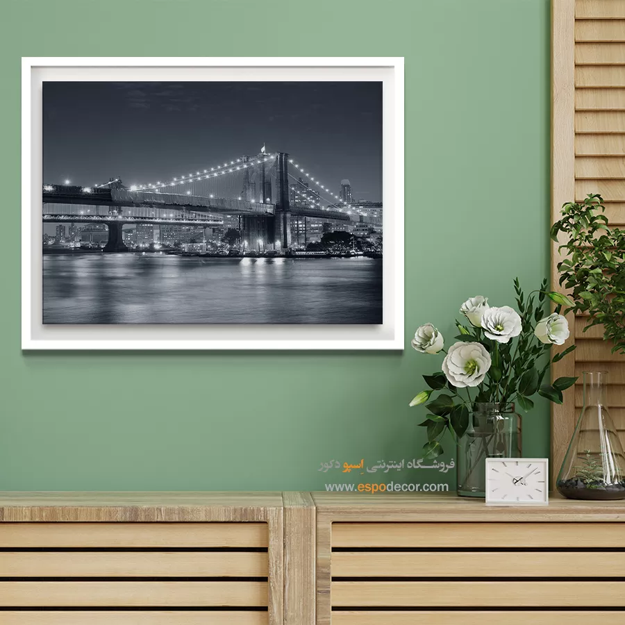 تابلو سیاه و سفید جدید - شب باشکوه بروکلین – تابلو سیاه و سفید - اسپو دکور