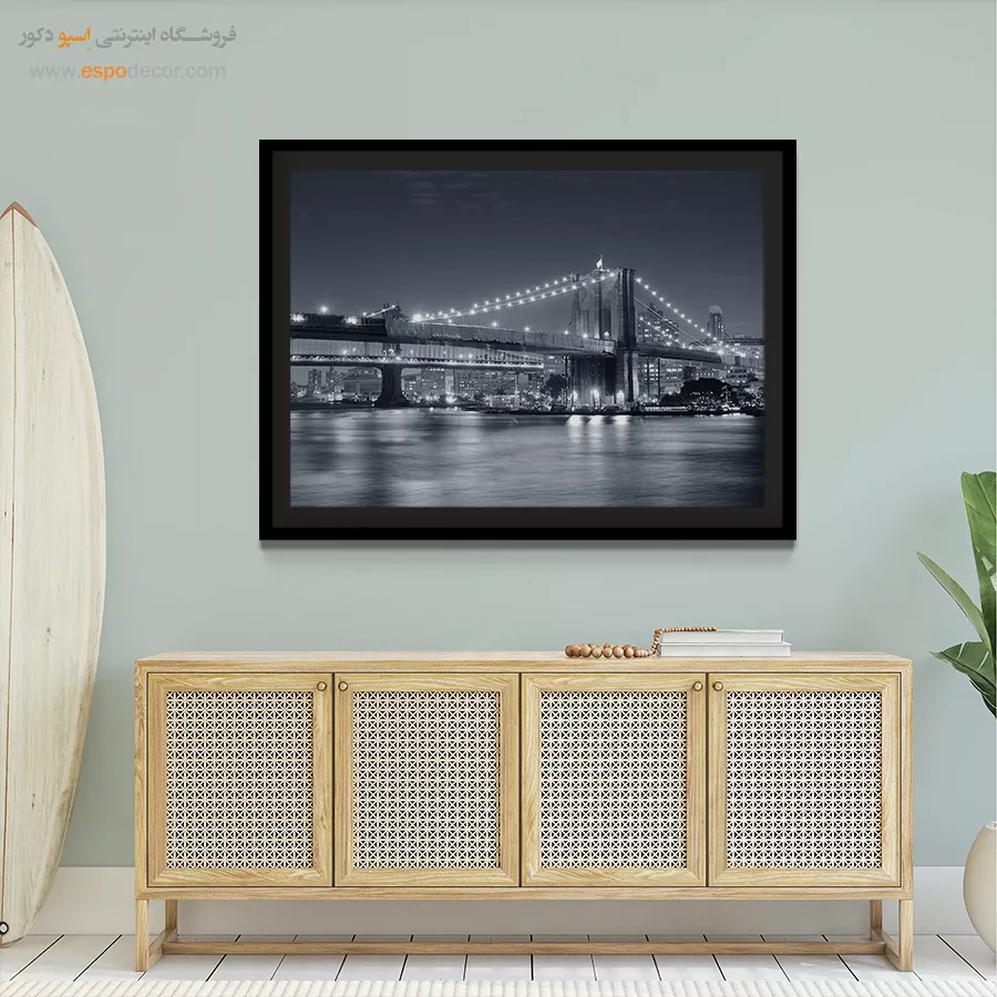 تابلو سیاه و سفید جدید - شب باشکوه بروکلین – تابلو سیاه و سفید - اسپو دکور