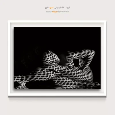 تابلو سیاه و سفید مدرن برای مزون - الگوی نقطه‌ای – تابلو سیاه و سفید - اسپو دکور