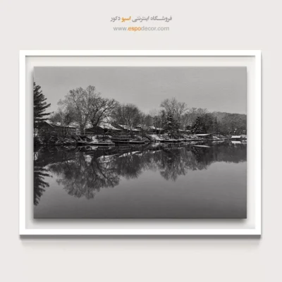 دکوراسیون لوکس آرامش‌بخش - آینه‌ی زمستان – تابلو سیاه و سفید - اسپو دکور