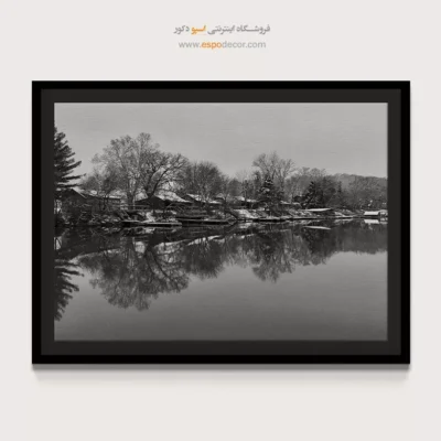 دکوراسیون لوکس آرامش‌بخش - آینه‌ی زمستان – تابلو سیاه و سفید - اسپو دکور