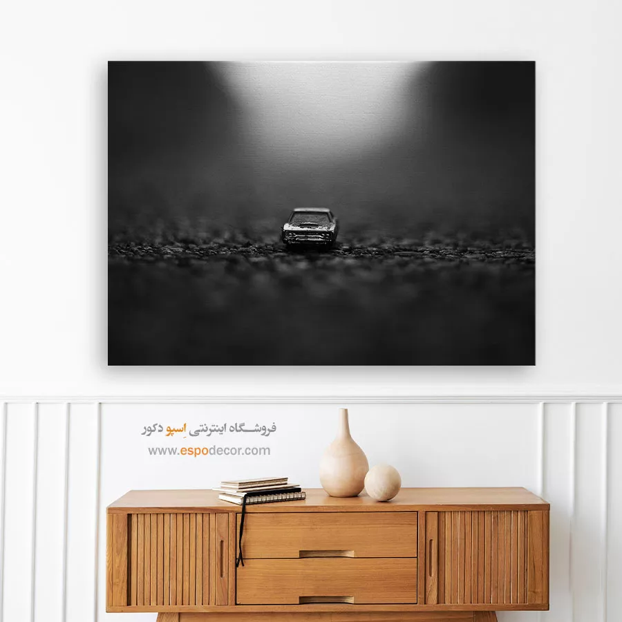 تابلو با تم سینمایی - پایان خط – تابلو سیاه و سفید - اسپو دکور