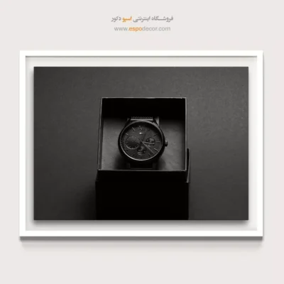 خرید بوم سیاه و سفید مدرن - دقت زمان – تابلو سیاه و سفید - اسپو دکور