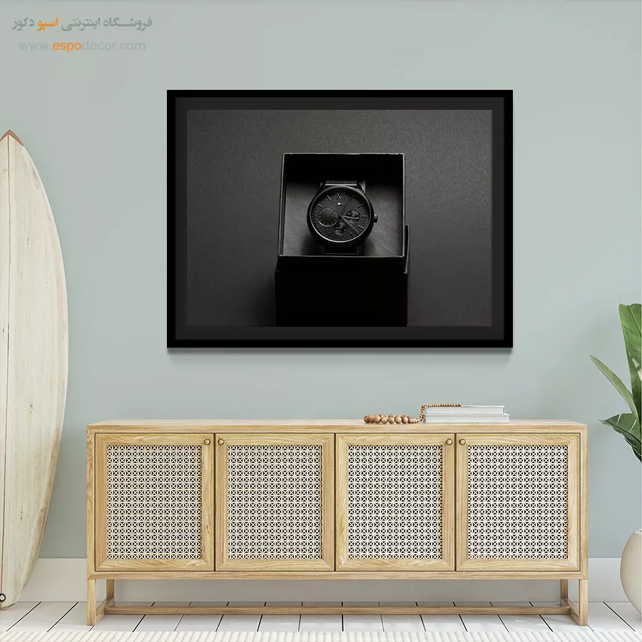 خرید بوم سیاه و سفید مدرن - دقت زمان – تابلو سیاه و سفید - اسپو دکور