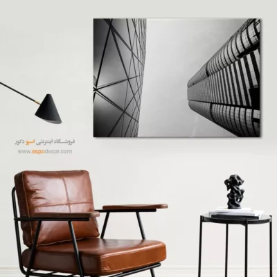تابلو برج‌های مدرن سیاه و سفید - هندسه‌ی صعود – تابلو سیاه و سفید - اسپو دکور