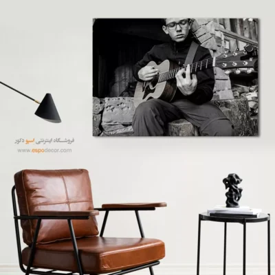 تابلو مدرن موسیقی - سکوت و سیم – تابلو سیاه و سفید - اسپو دکور