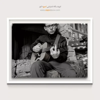 تابلو مدرن موسیقی - سکوت و سیم – تابلو سیاه و سفید - اسپو دکور