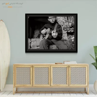 تابلو مدرن موسیقی - سکوت و سیم – تابلو سیاه و سفید - اسپو دکور