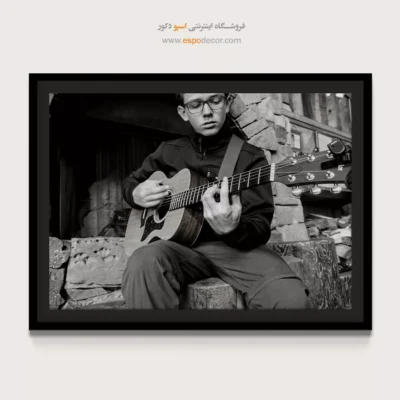 تابلو مدرن موسیقی - سکوت و سیم – تابلو سیاه و سفید - اسپو دکور