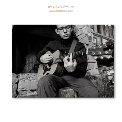 تابلو مدرن موسیقی - سکوت و سیم – تابلو سیاه و سفید - اسپو دکور