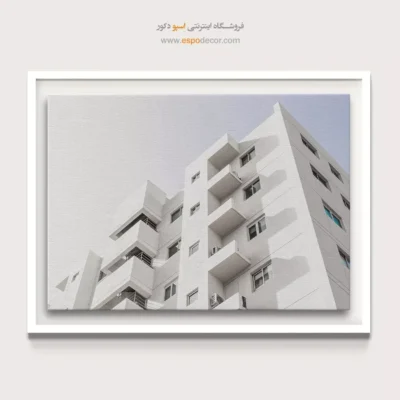 تابلو بوم مینیمال مخصوص پذیرایی - هندسه‌ی پله‌ای – تابلو سیاه و سفید - اسپو دکور