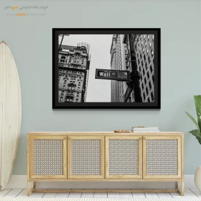 تابلو اتاق خواب سیاه و سفید در ابعاد مختلف - وال استریت – تابلو سیاه و سفید - اسپو دکور