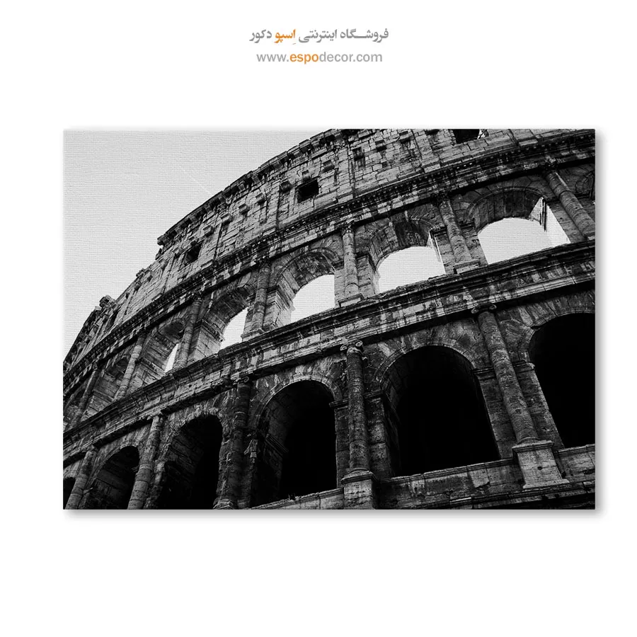 تابلو عکس معماری تاریخی - کلوسئوم – تابلو سیاه و سفید - اسپو دکور