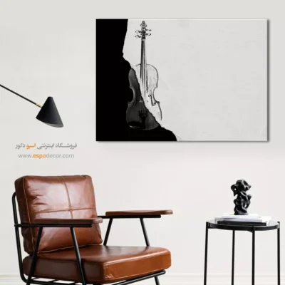 تابلو مینیمال موسیقی - سمفونی خاموش – تابلو سیاه و سفید - اسپو دکور