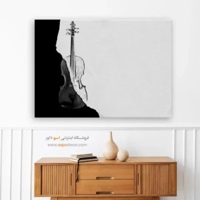 تابلو مینیمال موسیقی - سمفونی خاموش – تابلو سیاه و سفید - اسپو دکور
