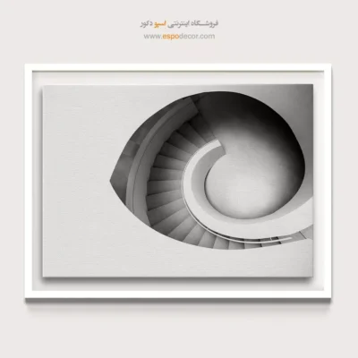 تابلو مینیمال هندسی - چشم مارپیچ – تابلو سیاه و سفید - اسپو دکور