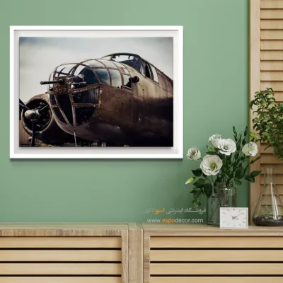 خرید تابلو بوم سیاه و سفید برای اتاق - بمب‌افکن  – تابلو سیاه و سفید - اسپو دکور