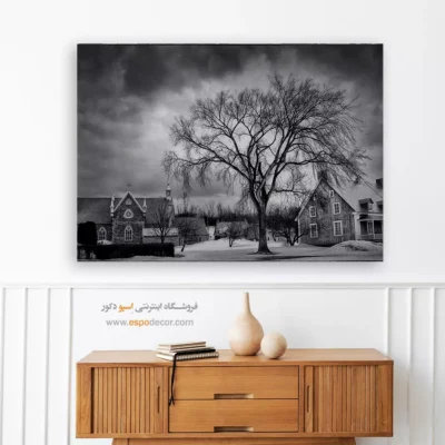 تابلو مدرن سیاه و سفید - زمستان  – تابلو سیاه و سفید - اسپو دکور