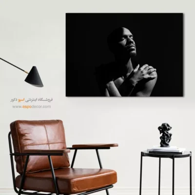 خرید تابلو سیاه و سفید برای اتاق - در آغوش سایه  – تابلو سیاه و سفید - اسپو دکور