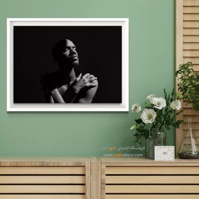 خرید تابلو سیاه و سفید برای اتاق - در آغوش سایه  – تابلو سیاه و سفید - اسپو دکور