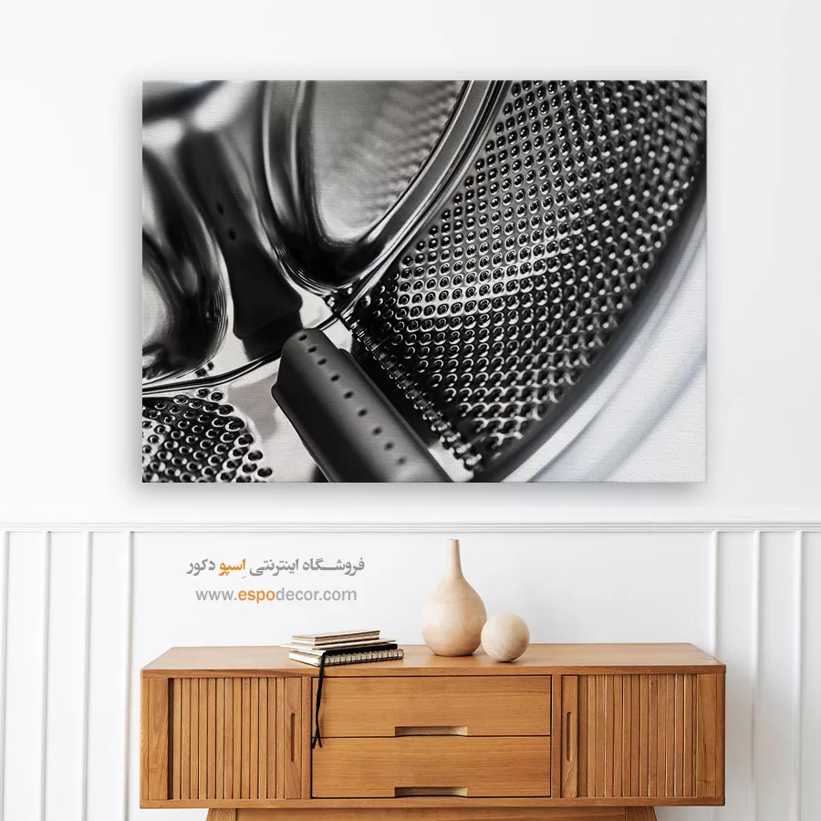 تابلو صنعتی سیاه و سفید - انتزاع فلزی – تابلو سیاه و سفید - اسپو دکور