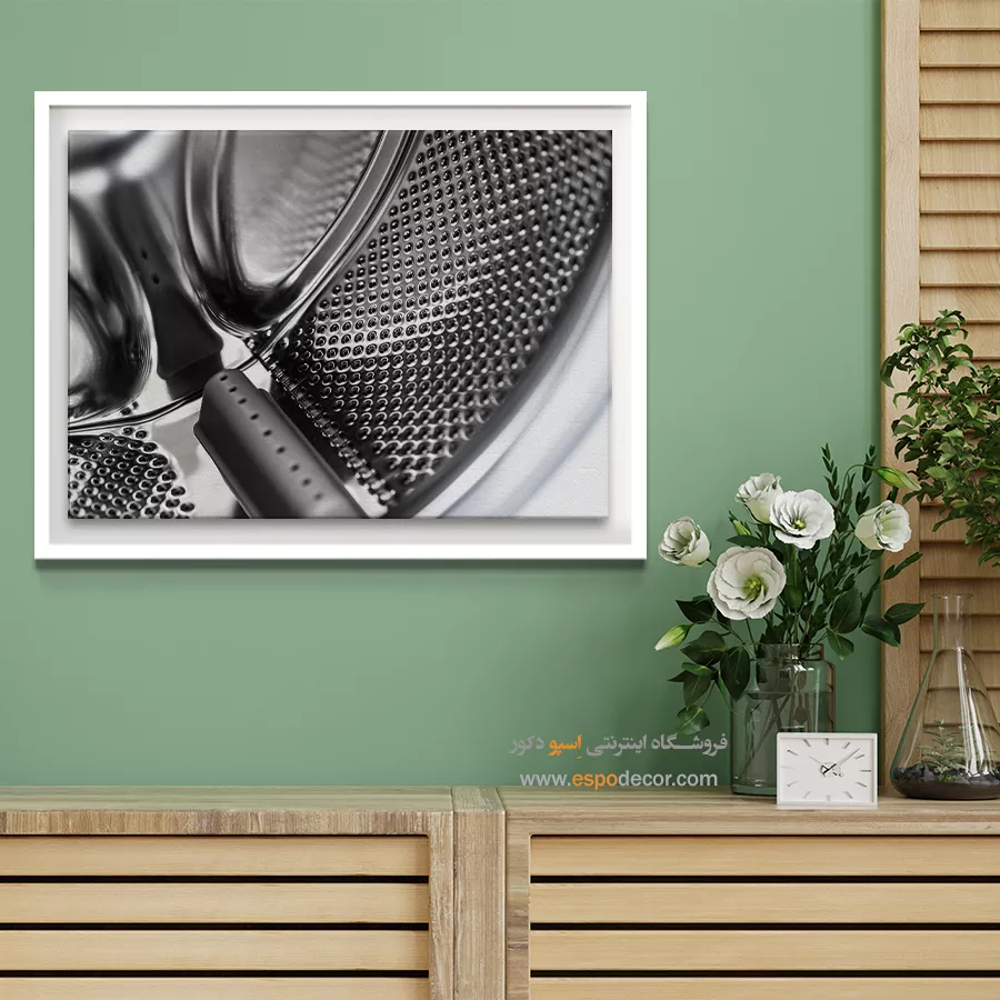 تابلو صنعتی سیاه و سفید - انتزاع فلزی – تابلو سیاه و سفید - اسپو دکور