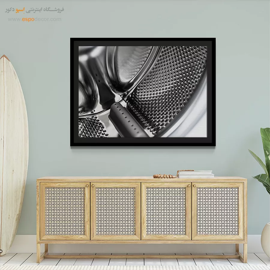 تابلو صنعتی سیاه و سفید - انتزاع فلزی – تابلو سیاه و سفید - اسپو دکور