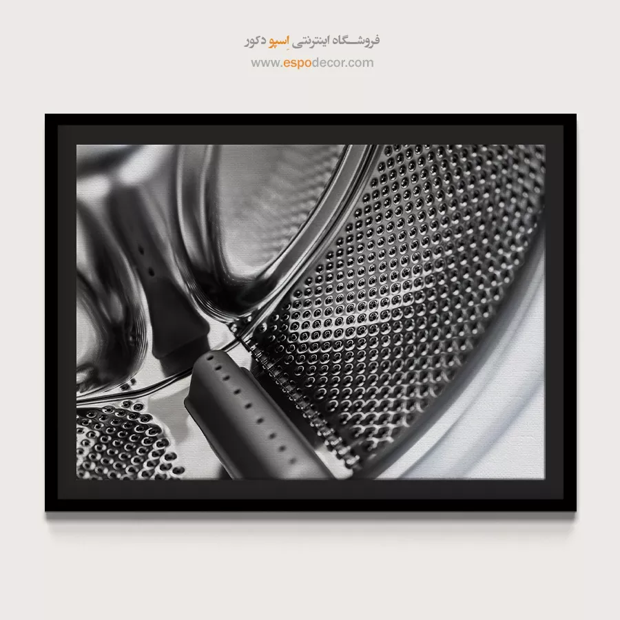 تابلو صنعتی سیاه و سفید - انتزاع فلزی – تابلو سیاه و سفید - اسپو دکور