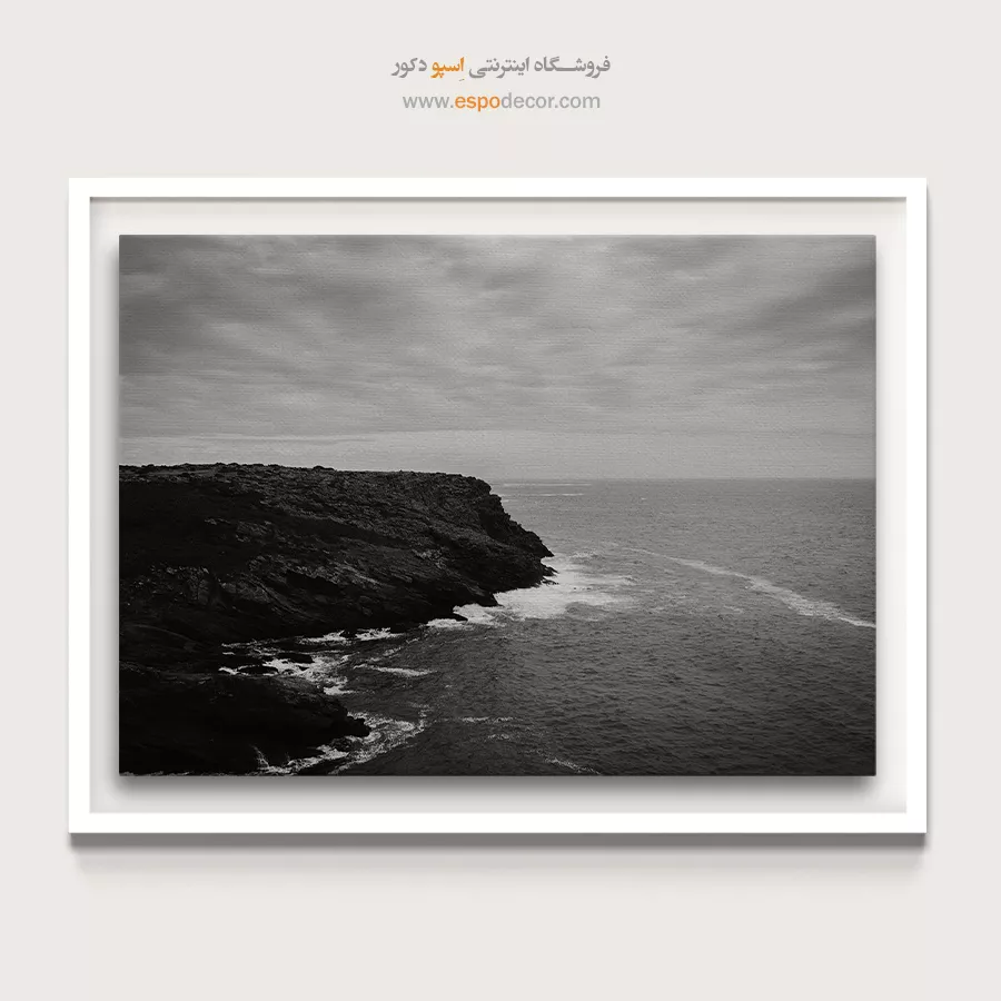 تابلو برای دکوراسیون مدرن - ساحل دراماتیک – تابلو سیاه و سفید - اسپو دکور
