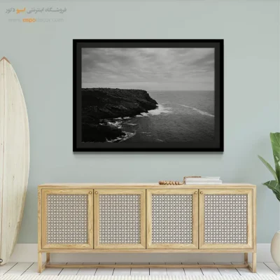تابلو برای دکوراسیون مدرن - ساحل دراماتیک – تابلو سیاه و سفید - اسپو دکور
