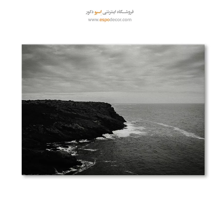 تابلو برای دکوراسیون مدرن - ساحل دراماتیک – تابلو سیاه و سفید - اسپو دکور