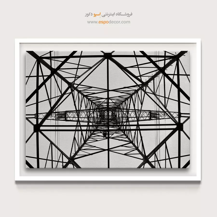 تابلو معماری صنعتی سیاه و سفید - قلب شبکه – تابلو سیاه و سفید - اسپو دکور