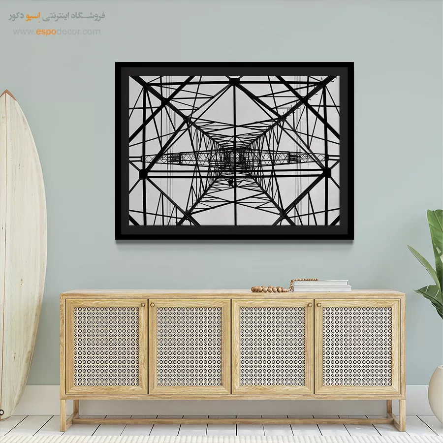 تابلو معماری صنعتی سیاه و سفید - قلب شبکه – تابلو سیاه و سفید - اسپو دکور