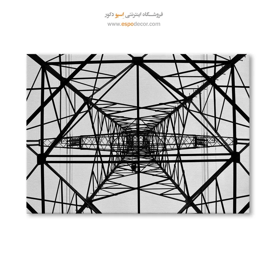 تابلو معماری صنعتی سیاه و سفید - قلب شبکه – تابلو سیاه و سفید - اسپو دکور