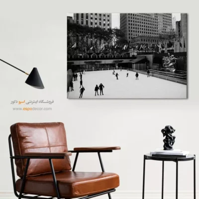تابلو شهر نیویورک سیاه و سفید - رقص روی شهر – تابلو سیاه و سفید - اسپو دکور