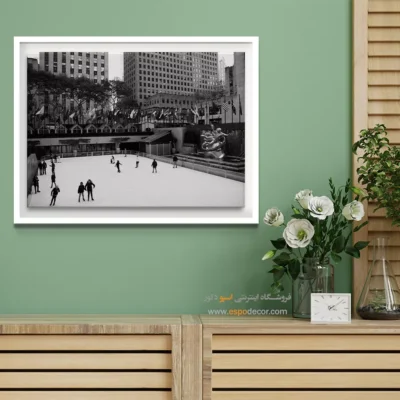 تابلو شهر نیویورک سیاه و سفید - رقص روی شهر – تابلو سیاه و سفید - اسپو دکور