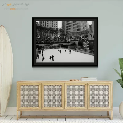 تابلو شهر نیویورک سیاه و سفید - رقص روی شهر – تابلو سیاه و سفید - اسپو دکور