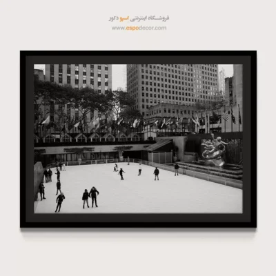 تابلو شهر نیویورک سیاه و سفید - رقص روی شهر – تابلو سیاه و سفید - اسپو دکور