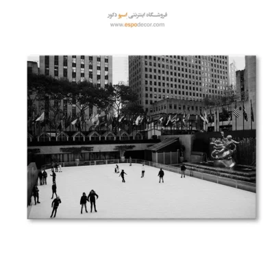 تابلو شهر نیویورک سیاه و سفید - رقص روی شهر – تابلو سیاه و سفید - اسپو دکور