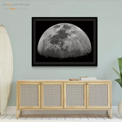 تابلو عکاسی نجومی - نور ماه – تابلو سیاه و سفید - اسپو دکور