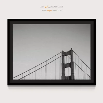 خرید آنلاین تابلو بوم مینیمال - دروازهی طلایی – تابلو سیاه و سفید - اسپو دکور