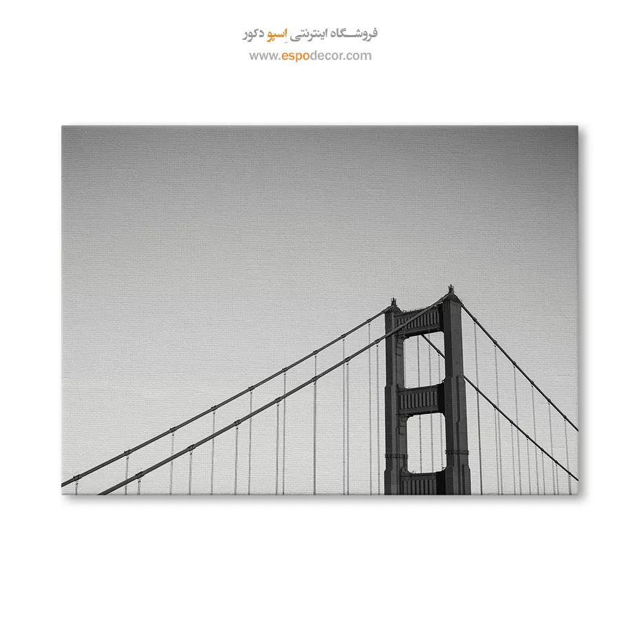 خرید آنلاین تابلو بوم مینیمال - دروازهی طلایی – تابلو سیاه و سفید - اسپو دکور